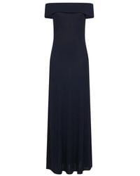 Alaïa - Kleedjes ,Zwart ,Off-The-Shoulder Stretch-Jersey Maxi Jurk - Lyst