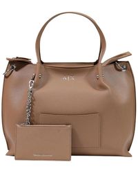 ARMANI EXCHANGE - Shopper Aus Strukturiertem Stoff Mit Kettendetail - Lyst