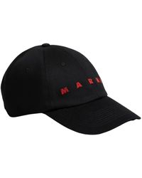 Marni - Accessoires ,Zwart ,Katoen Gabardine Baseball Cap - Lyst