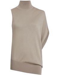 Calvin Klein - Maglione in lana taupe neutro per donna - Lyst