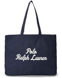 Polo Ralph Lauren - Blaue Baumwoll-Tote-Tasche - Lyst