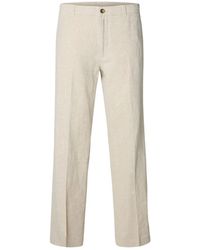 SELECTED - Broeken ,Linnen Pantalone 196 Straight Leroy Linnenmix Pure Cashmere - Lyst