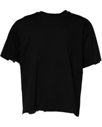 Dolce & Gabbana - Zwarte Katoenen T-Shirt Met Logodetails - Lyst