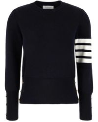Thom Browne - Truien & Vesten ,Blauw ,Katoen Stijlvolle Gebreide Collectie - Lyst