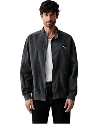PUMA - Fitness ,Grijs ,Katoen Washed Twill Track Jacket - Lyst