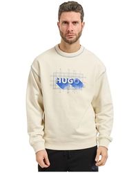 HUGO - Sweatshirt Met Ronde Hals - Lyst