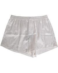 Dolce & Gabbana - Badmode ,Wit ,Satijn Witte Zijden Satijnen Boxer Zwemkleding - Lyst