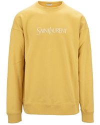 Saint Laurent - Besticktes baumwoll-sweatshirt - Lyst