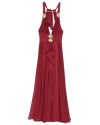 Babylon - Maxi-Jurk Met Bloemversiering En Ruches - Lyst