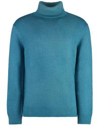 Malo - Truien & Vesten ,Blauw ,Katoen Cashmere Blend Turtleneck Sweater - Lyst