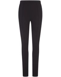 Moncler - Zwarte Slim Fit Hoge Taille Broek - Lyst