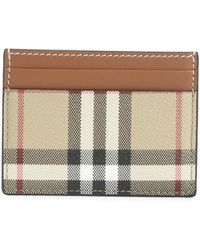 Burberry - Accessoires ,Bruin ,Katoen Medium Check Bifold Portemonnee - Lyst
