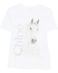 Chloé - T-Shirt Met Ronde Hals - Lyst