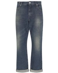 Balmain - Gerade jeans in blauem denim mit mittelhoher taille - Lyst