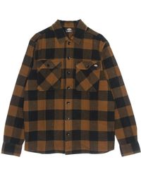 Dickies - Overhemden ,Bruin ,Katoen Bruine Eend Flanel Overhemd Lange Mouwen - Lyst