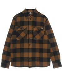 Dickies - Overhemden ,Bruin ,Katoen Bruine Eend Flanel Overhemd Lange Mouwen - Lyst