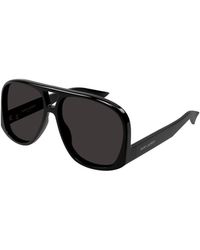 Saint Laurent - Moderne sonnenbrille in dunkel havana/grau - Lyst