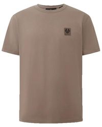 Belstaff - Tops ,Grijs ,Katoen Patch Tee - Lyst