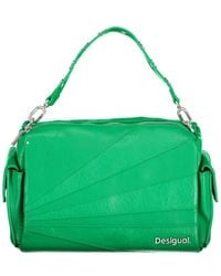 Desigual - Grüne polyethylen-schultertasche kontrastdetails - Lyst