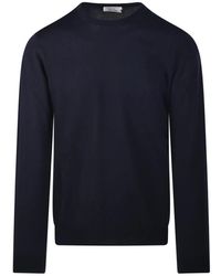 Roberto Collina - Truien & Vesten ,Blauw ,Round-Neck Truien - Lyst