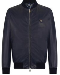 Billionaire - Jassen ,Blauw ,Leer Nappa Leather Bomber Basic - Lyst