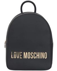 Love Moschino - Mochila negra con maxi lettering - Lyst