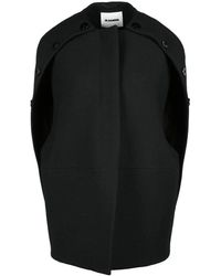 Jil Sander - Jassen ,Zwart ,Wool Blend Vest - Lyst