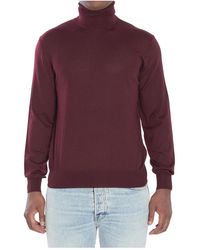 Saint Laurent - Truien & Vesten ,Rood ,Wol Wollen Coltrui - Lyst