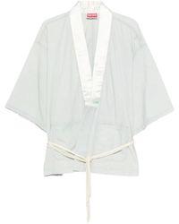 KENZO - Overhemden ,Wit ,Katoen Oversized Kimono Shirt - Lyst