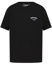 DSquared² - Tops ,Zwart ,Katoen Logo T-Shirt - Lyst