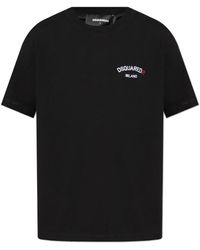 DSquared² - Tops ,Zwart ,Katoen Logo T-Shirt - Lyst