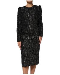 Dolce & Gabbana - Geweven Lange Mouw Jurk - Lyst