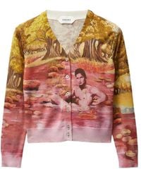 Versace - Truien & Vesten ,Veelkleurig ,V-Neck Cardigan - Lyst