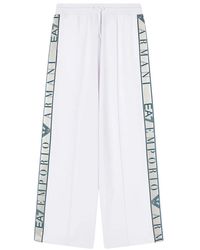 EA7 - Broeken ,Wit ,Leer Slim Fit Broeken - Lyst