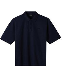 A.P.C. - Polo antoine blu navy - Lyst