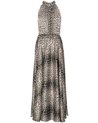 Karmamia - Elegante Luipaardprint Maxi Jurk - Lyst