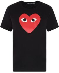 COMME DES GARÇONS PLAY - Camiseta negra con estampado de corazón - Lyst
