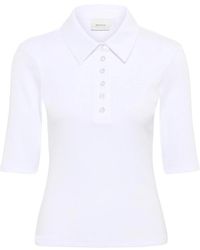 Gestuz - Tops ,Wit ,Katoen Witte Polo Top Korte Mouw Klassiek - Lyst