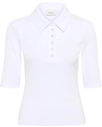 Gestuz - Tops ,Wit ,Katoen Witte Polo Top Korte Mouw Klassiek - Lyst