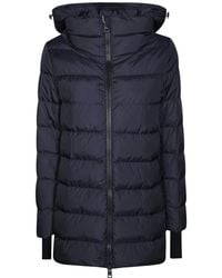 Herno - Jassen ,Blauw ,Leer Medium Down Jacket - Lyst