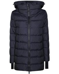 Herno - Jassen ,Blauw ,Leer Medium Down Jacket - Lyst