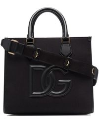 Dolce & Gabbana - Canvas einkaufstasche - dg macro logo - Lyst