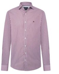 Hackett - Overhemden ,Rood ,Denim Bengal Stripe Shirt - Lyst