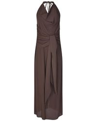 FEDERICA TOSI - Crepe Maxi Jurk - Lyst