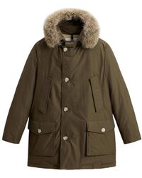 Woolrich - Groene Jassen Met Coyote Bont - Lyst