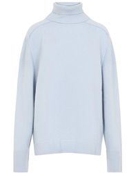 Carven - Truien & Vesten ,Blauw ,Kasjmier Roll Neck Jumper - Lyst