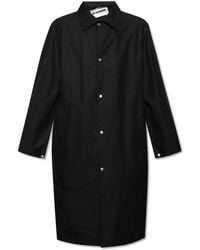 Jil Sander - Jassen ,Zwart ,Katoen Katoenen Jas Met Logo - Lyst
