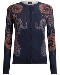 Etro - Truien & Vesten ,Veelkleurig ,Kasjmier Zijden En Kasjmier Paisley Vest - Lyst