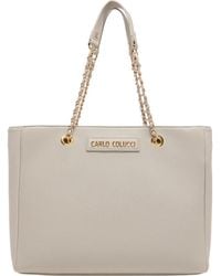 carlo colucci - Elegante Shopper-Tasche Mit Geprägtem Logo - Lyst