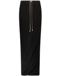 Rick Owens - Rokken ,Zwart ,Katoen Pull On Pillar Rok - Lyst